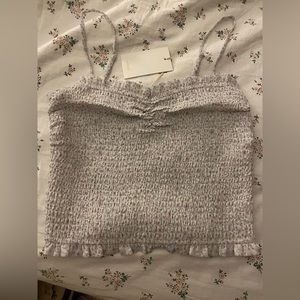 Wilfred Ruffled Spaghetti Strap Top - floral/purple